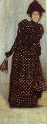 Jozsef Rippl-Ronai Lady in a Polka-Dot Dress oil painting on canvas